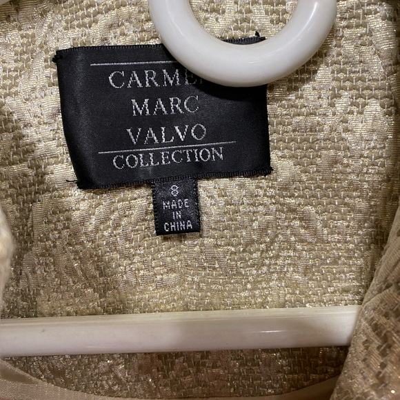 Marc Valvo collection satin skirt size 6 jacket appliqué size 8 sheen &shine 6/8 - Picture 5 of 10